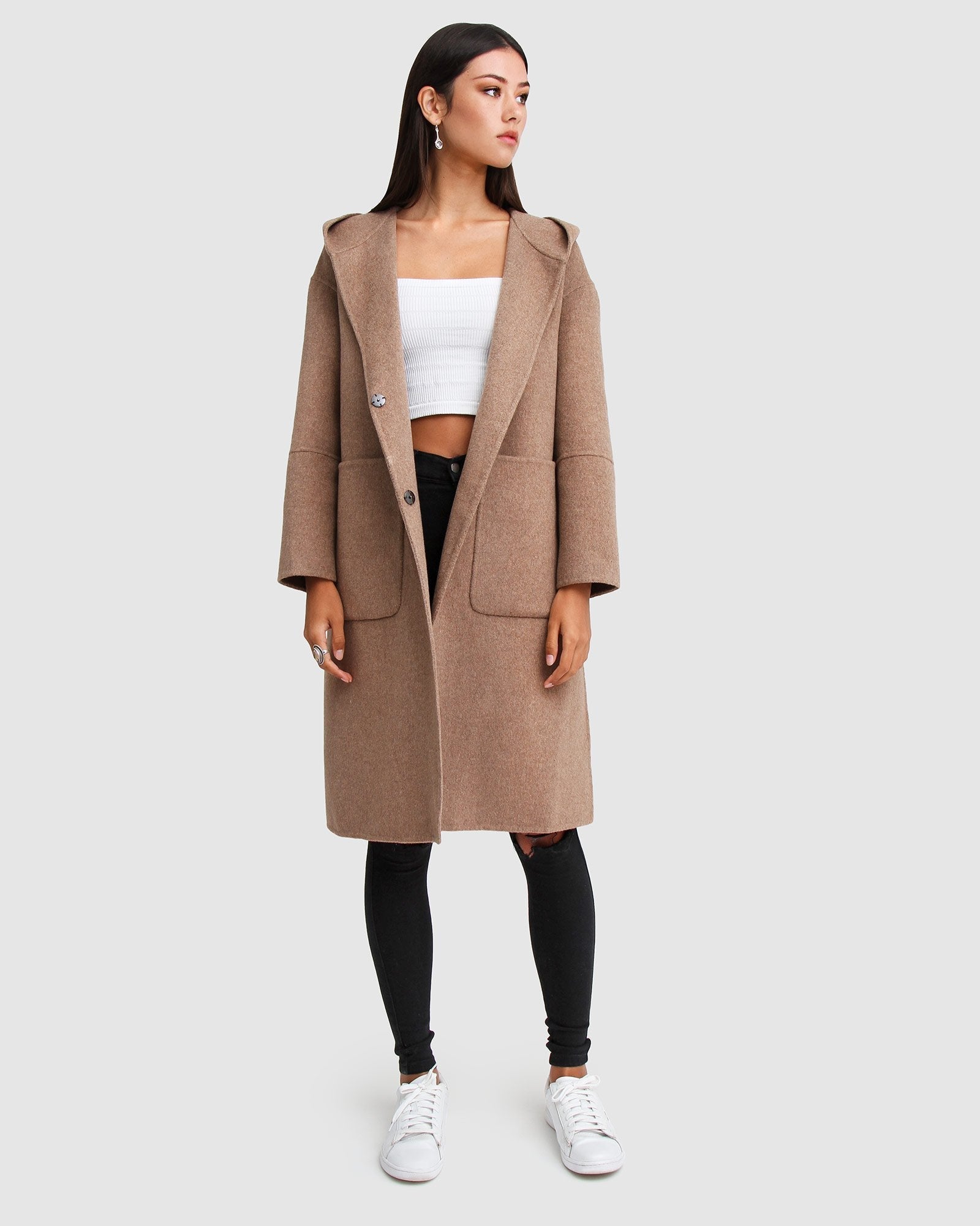 Belle & Bloom Walk This Way Wool Blend Oversized Coat