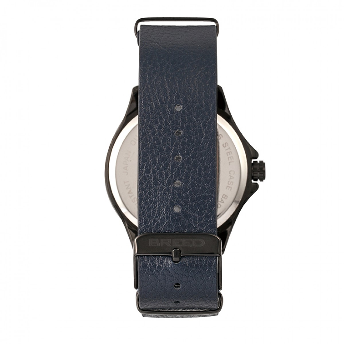 Breed - Dixon Leather-Band Watch w/Day/Date - Black