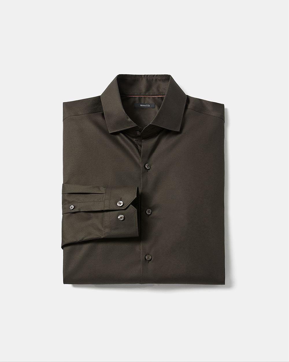 Slim-Fit Solid Sateen Dress Shirt