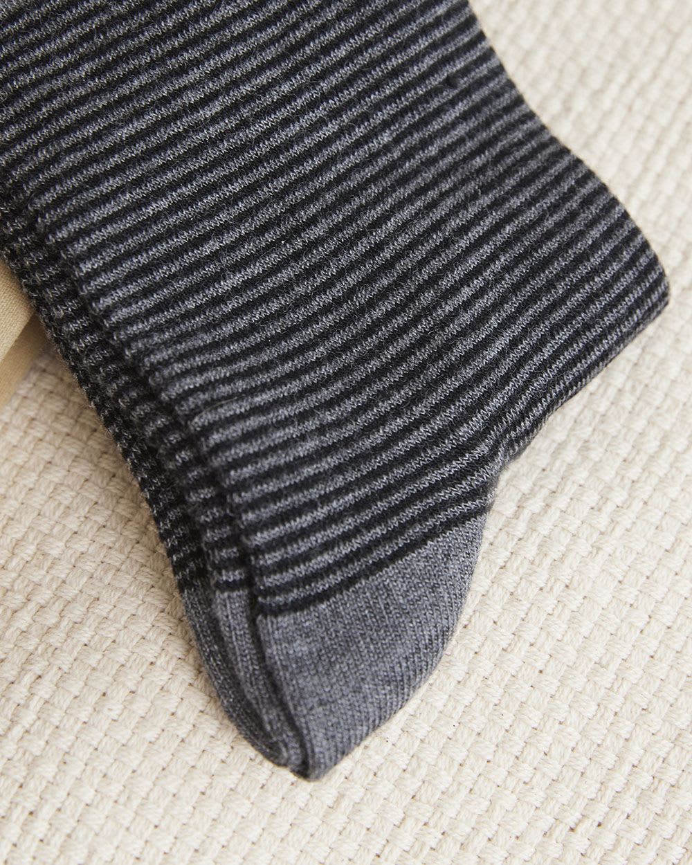 Bamboo Crew Socks with Hearts and Stripes