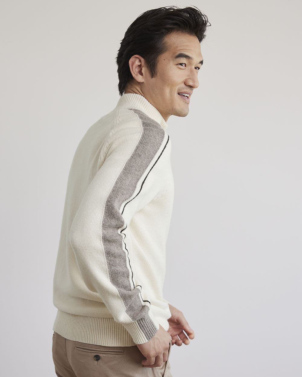 Long-Sleeve Half-Zip Mock-Neck Pullover