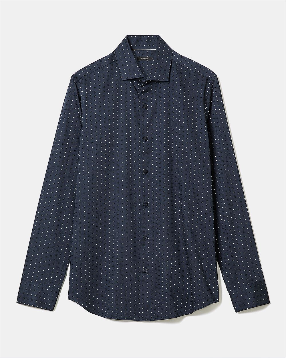 Tailored-Fit Dress Shirt with Star Pattern