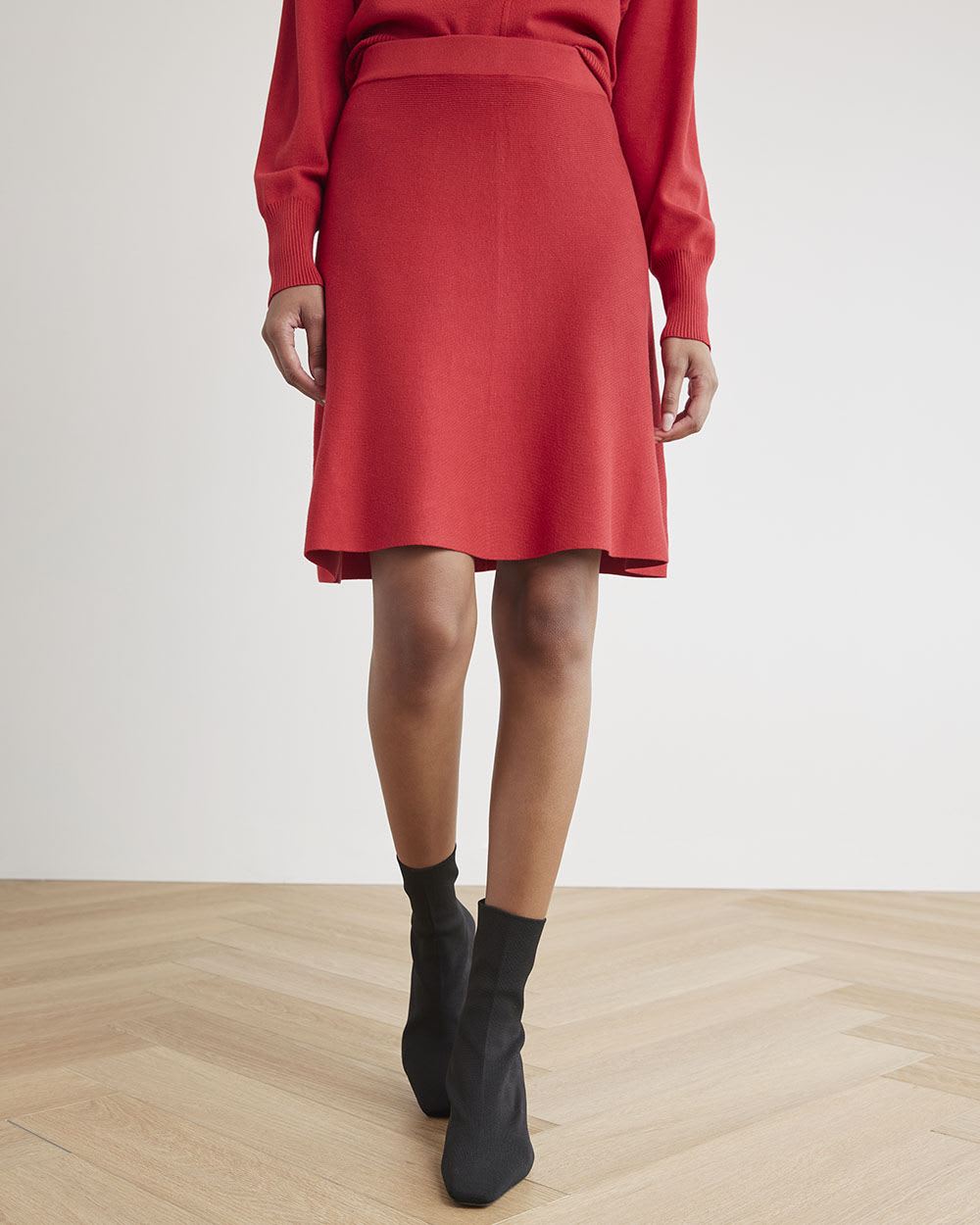 Knitted Flare Mini Skirt