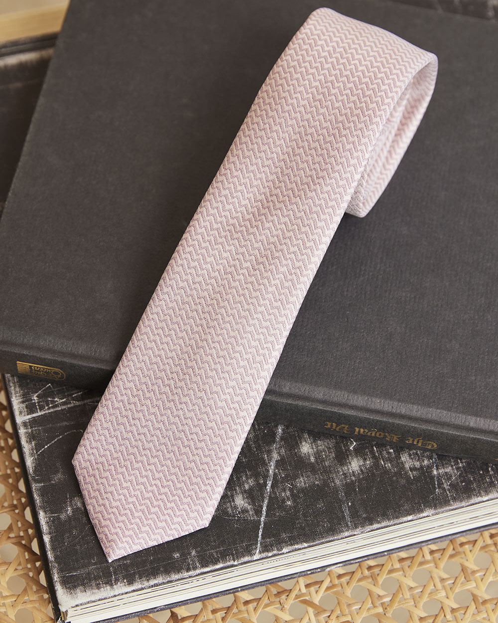 Pink Skinny Textured Tie