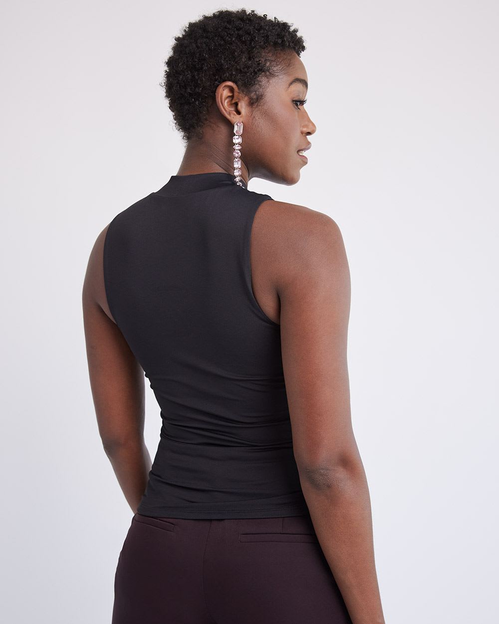 Sleeveless Mock-Neck Bodycon Tee, BodyConfident