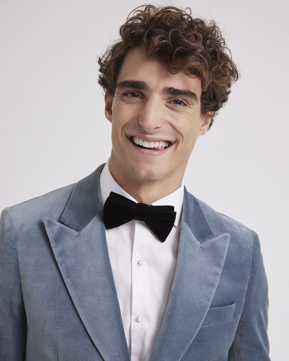 Tailored-Fit Velvet Suit Blazer