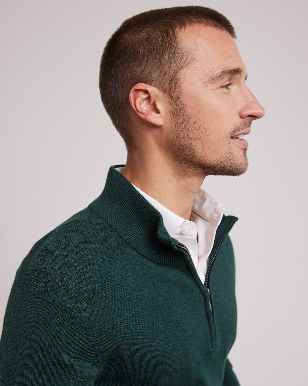 Mock-Neck Sweater with Half-Zip
