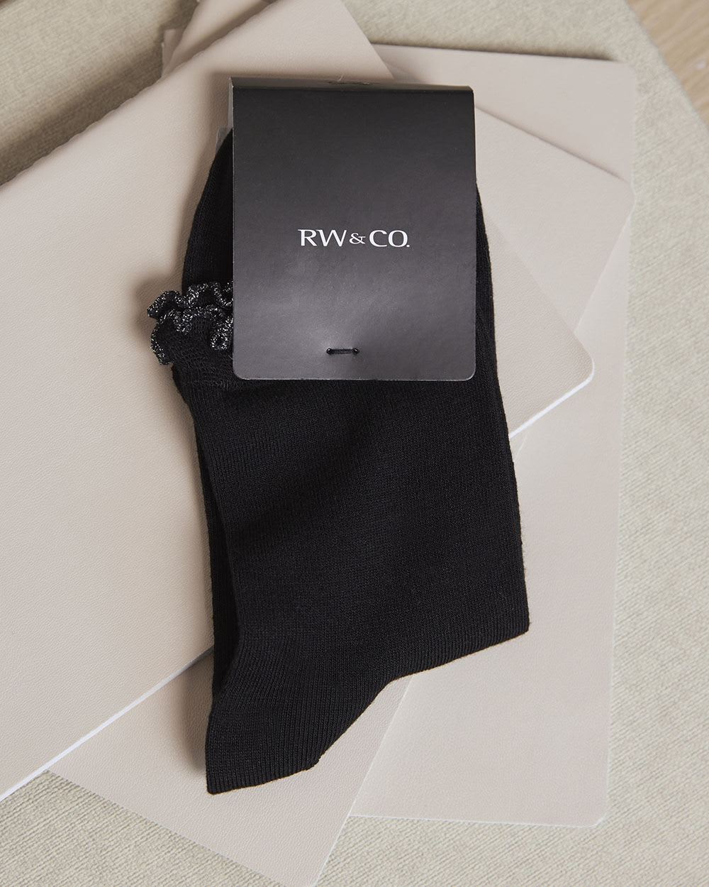 Bamboo Crew Socks with Metallic Frills