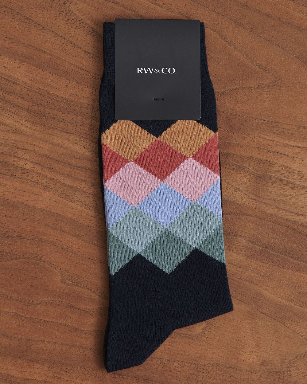 Navy Argyle Socks