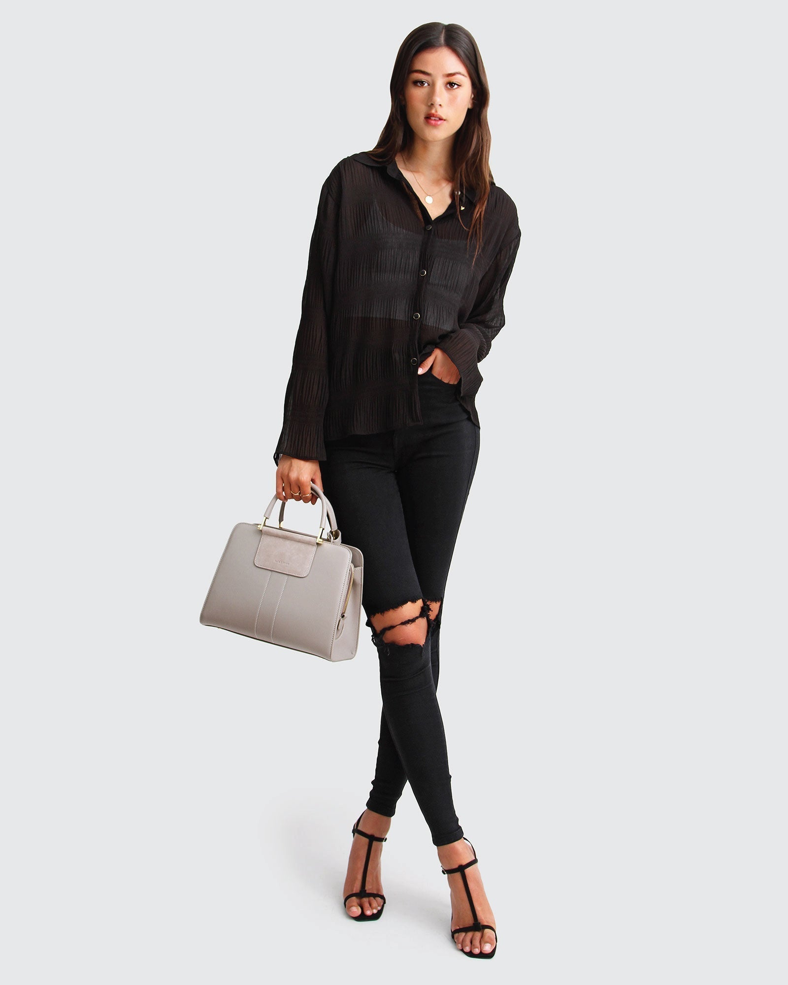 Belle & Bloom Yoko Shirred Chiffon Blouse