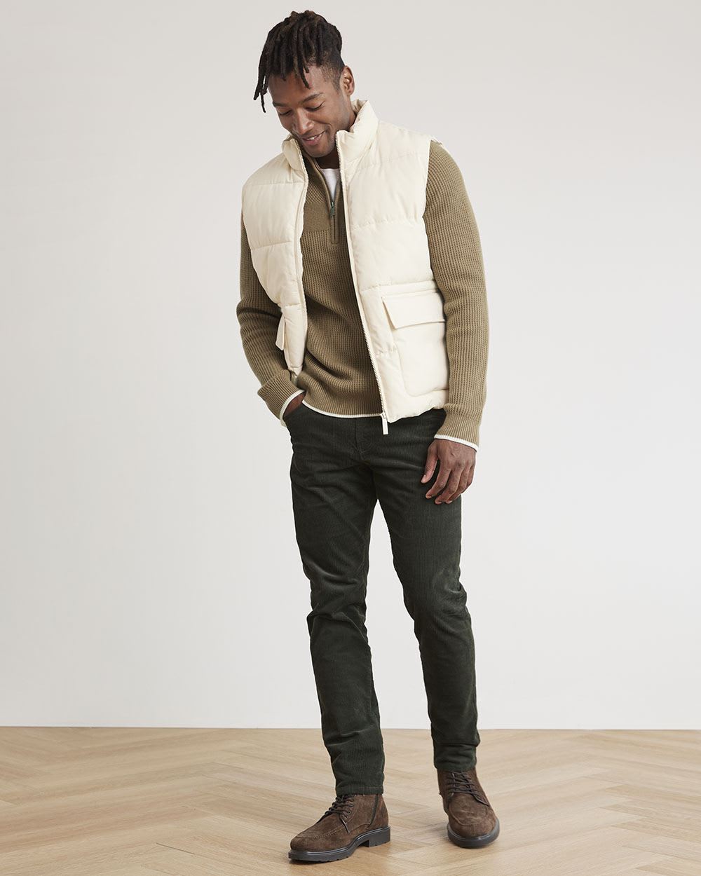 Mock-Neck Sweater with Half-Zip