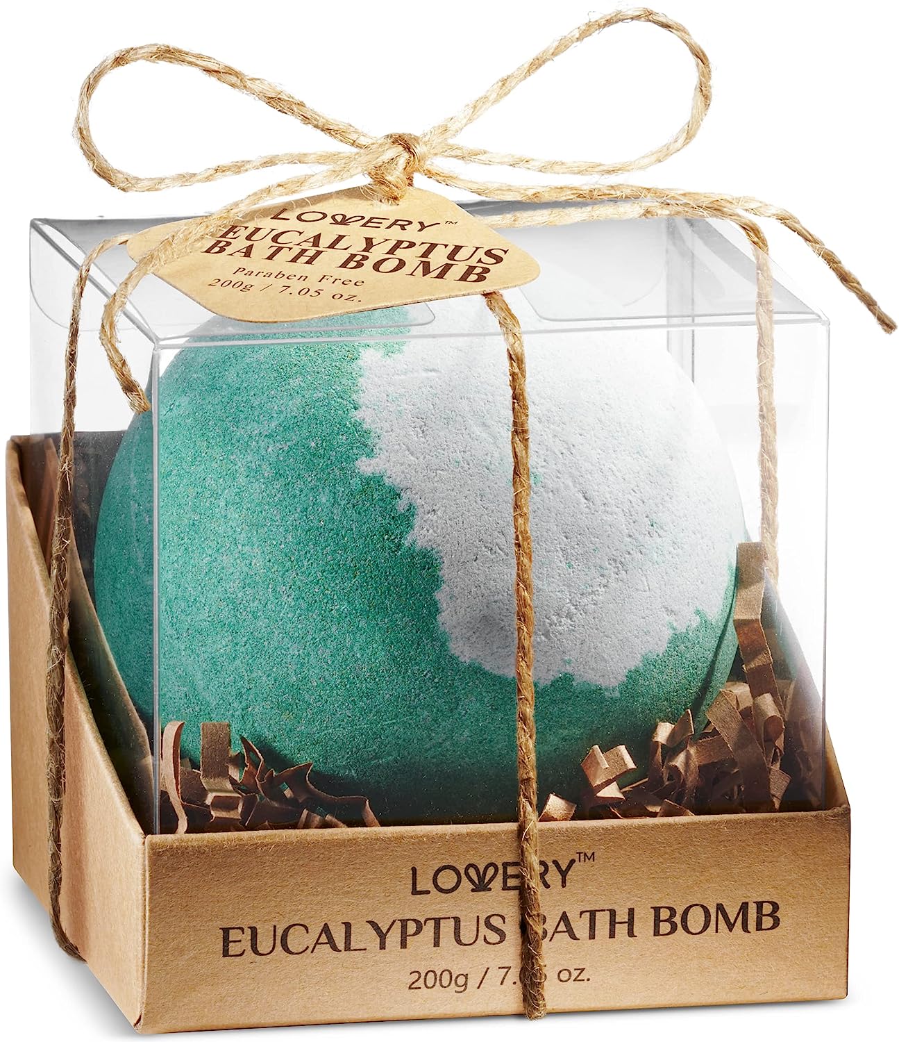 Lovery Eucalyptus Handmade Bath Bomb, 7oz Fizzy, Natural Spa Bubble Ball