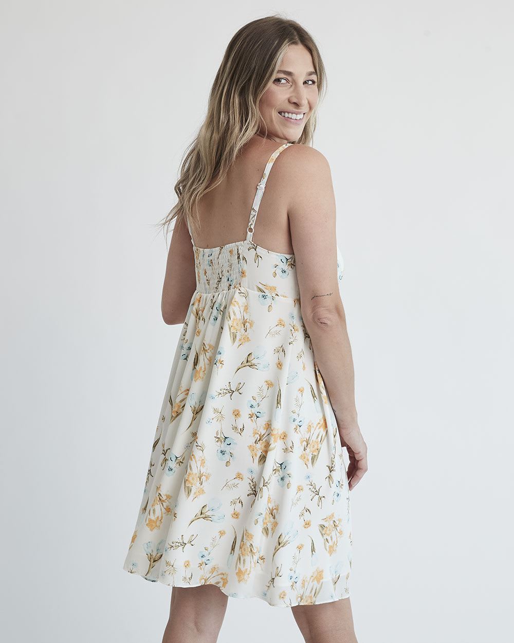 Silky Crepe Twist Front Sleeveless Dress - Thyme Maternity