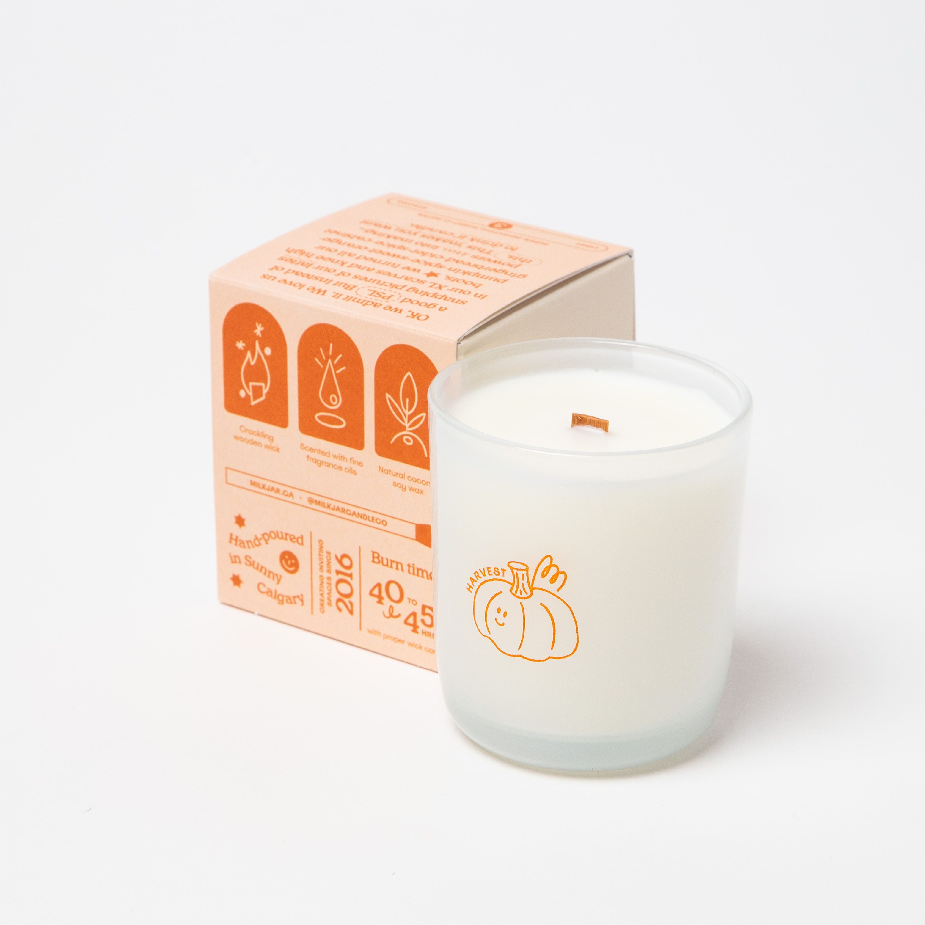 Milk Jar Harvest Candle |Orange, Clove & Pumpkin Spice 8oz