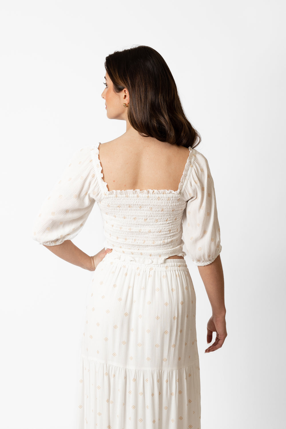 Koy Resort MIAMI SHINE SMOCKED CROP TOP