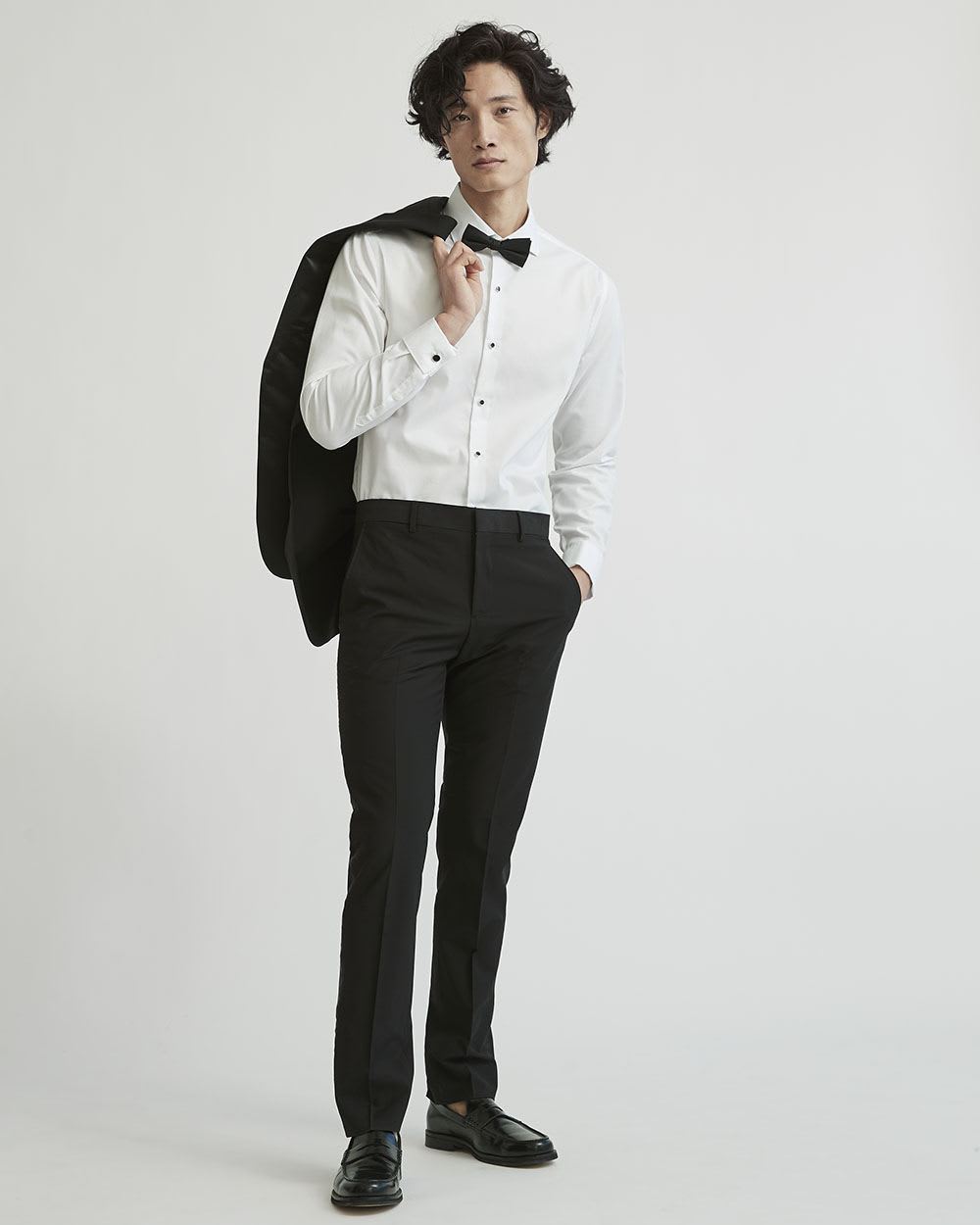 Slim Fit Tuxedo Pant with Satin Side Band