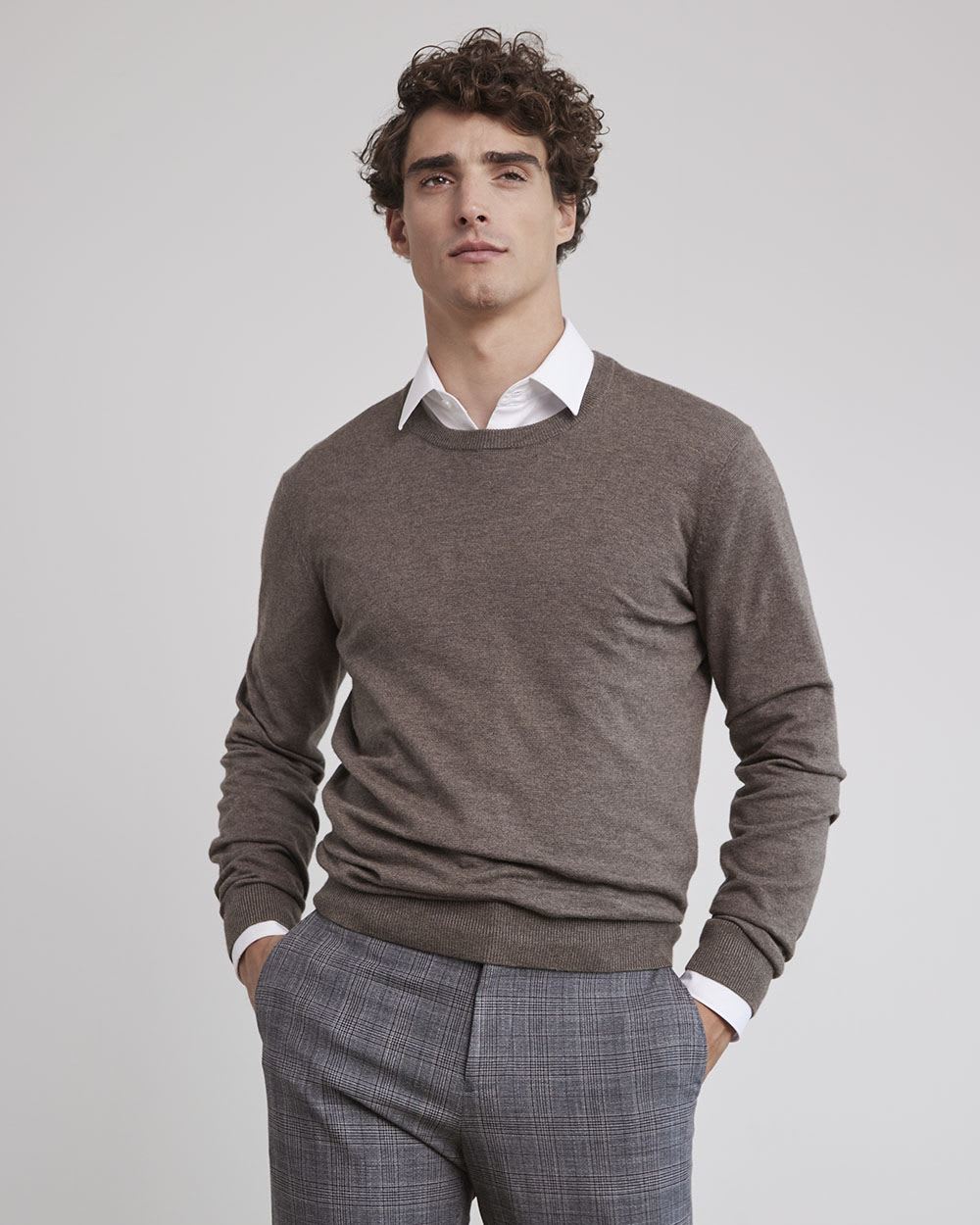 Solid Crew-Neck Sweater