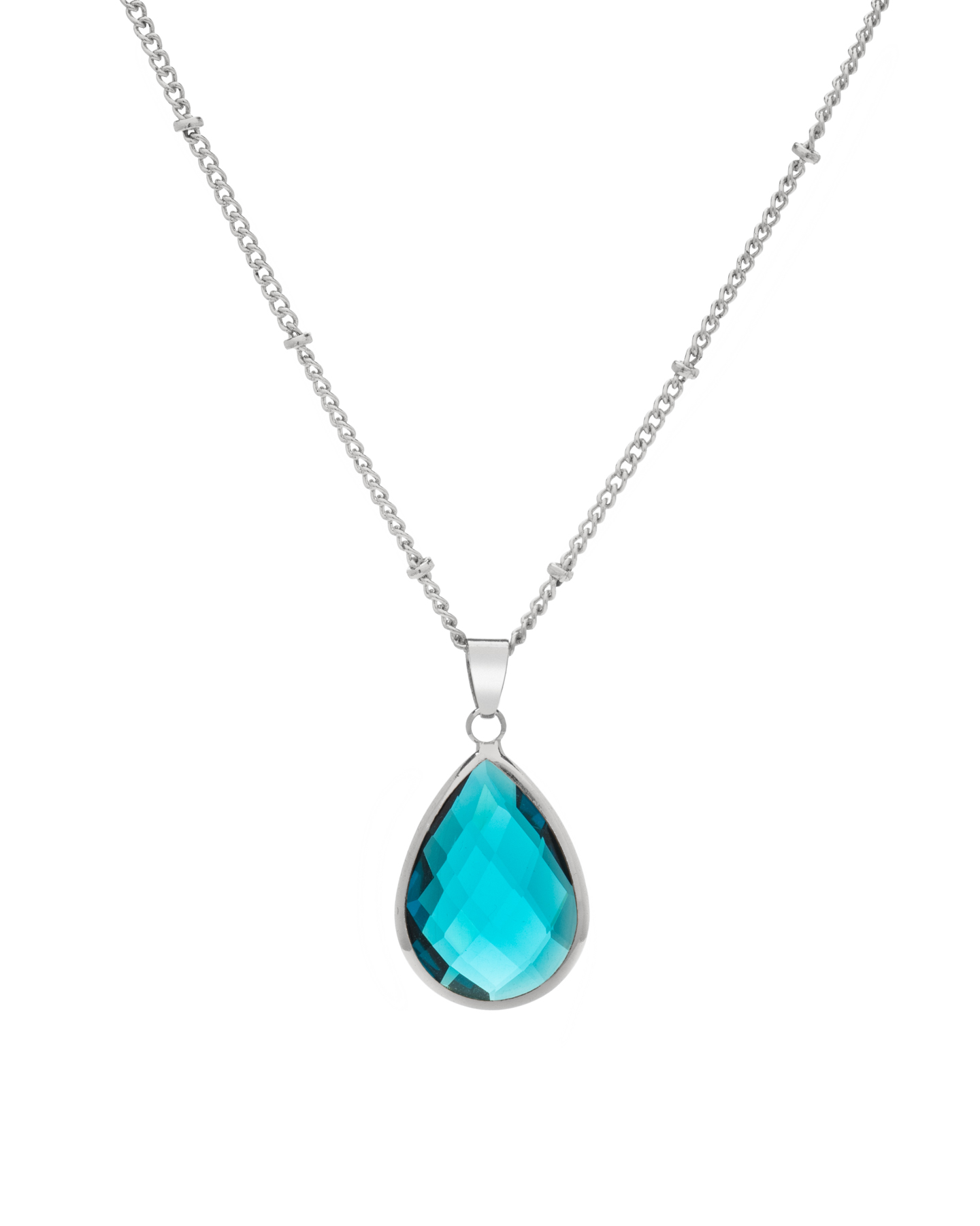 Goldtone December Blue Topaz Birthstone Teardrop Necklace - Don't AsK