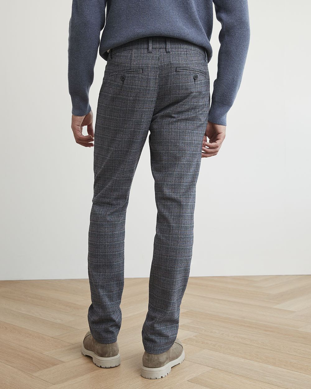 Slim-Fit Houndstooth Brushed Pants