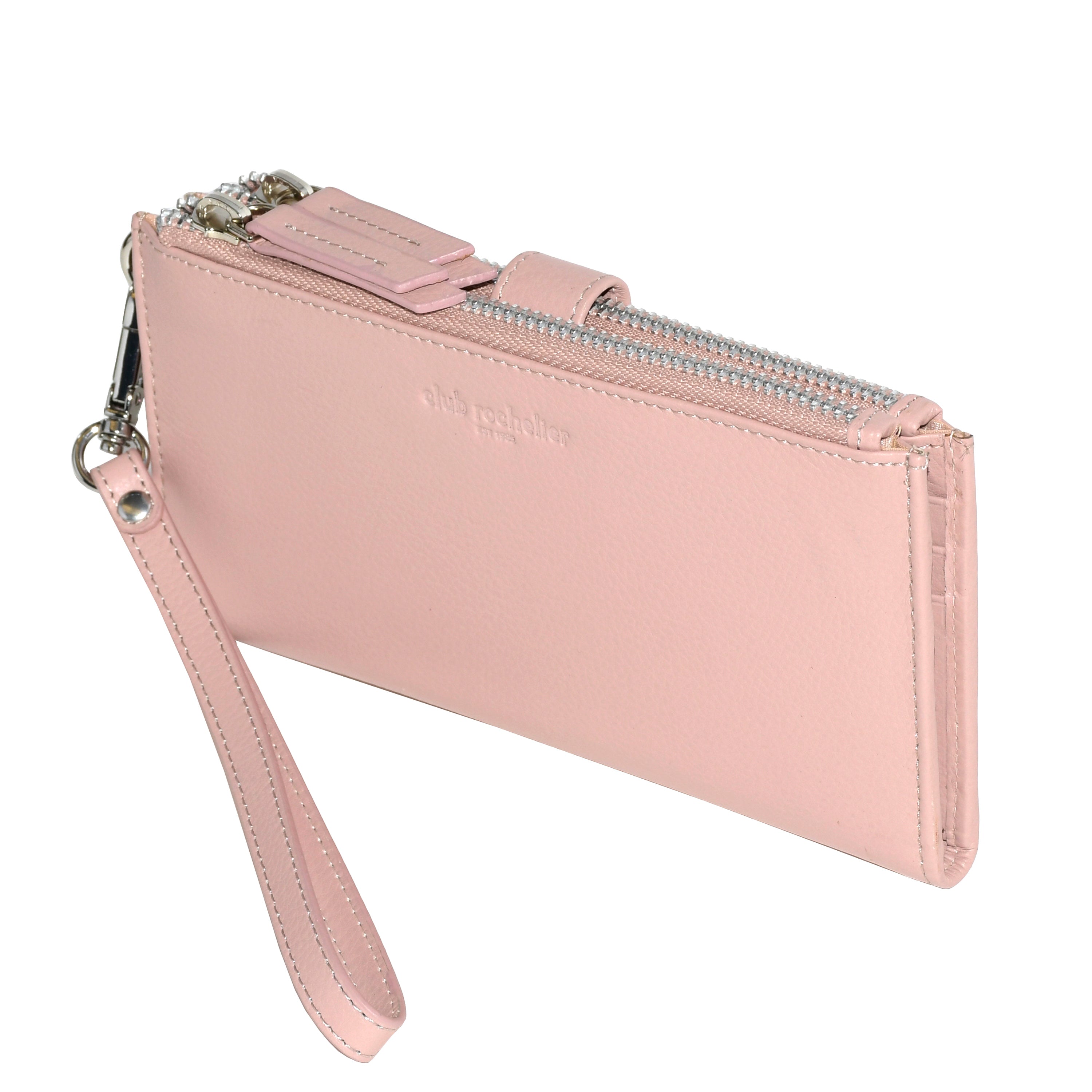 Club Rochelier Ladies' Leather Double Zip Clutch Wallet