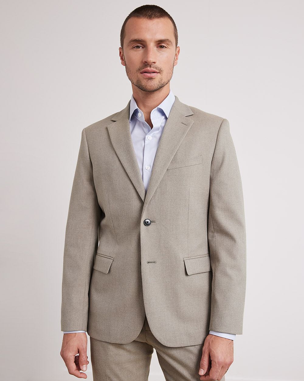 Tailored-Fit Brushed Suit Blazer