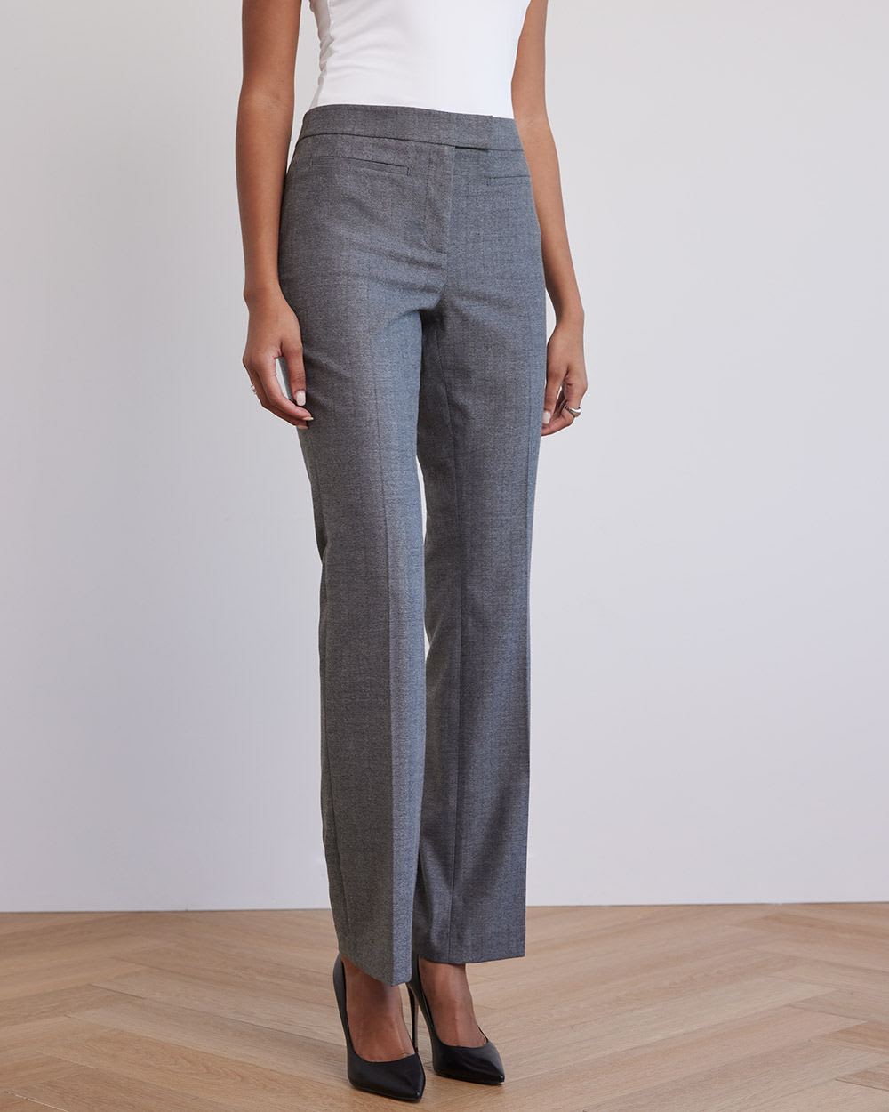 Flare-Leg Mid-Rise Flannel Pant