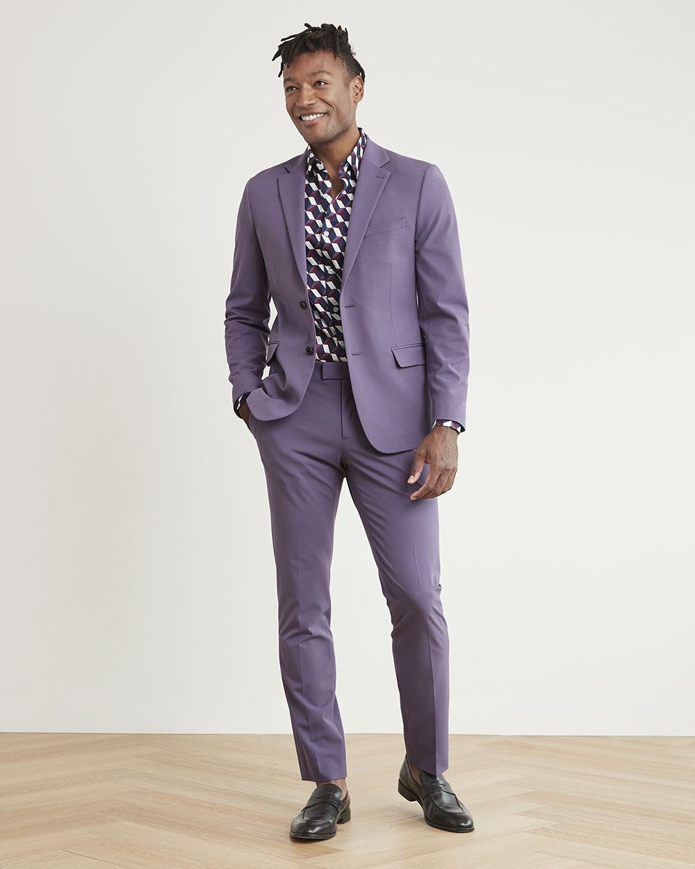 Slim-Fit Purple Suit Pant