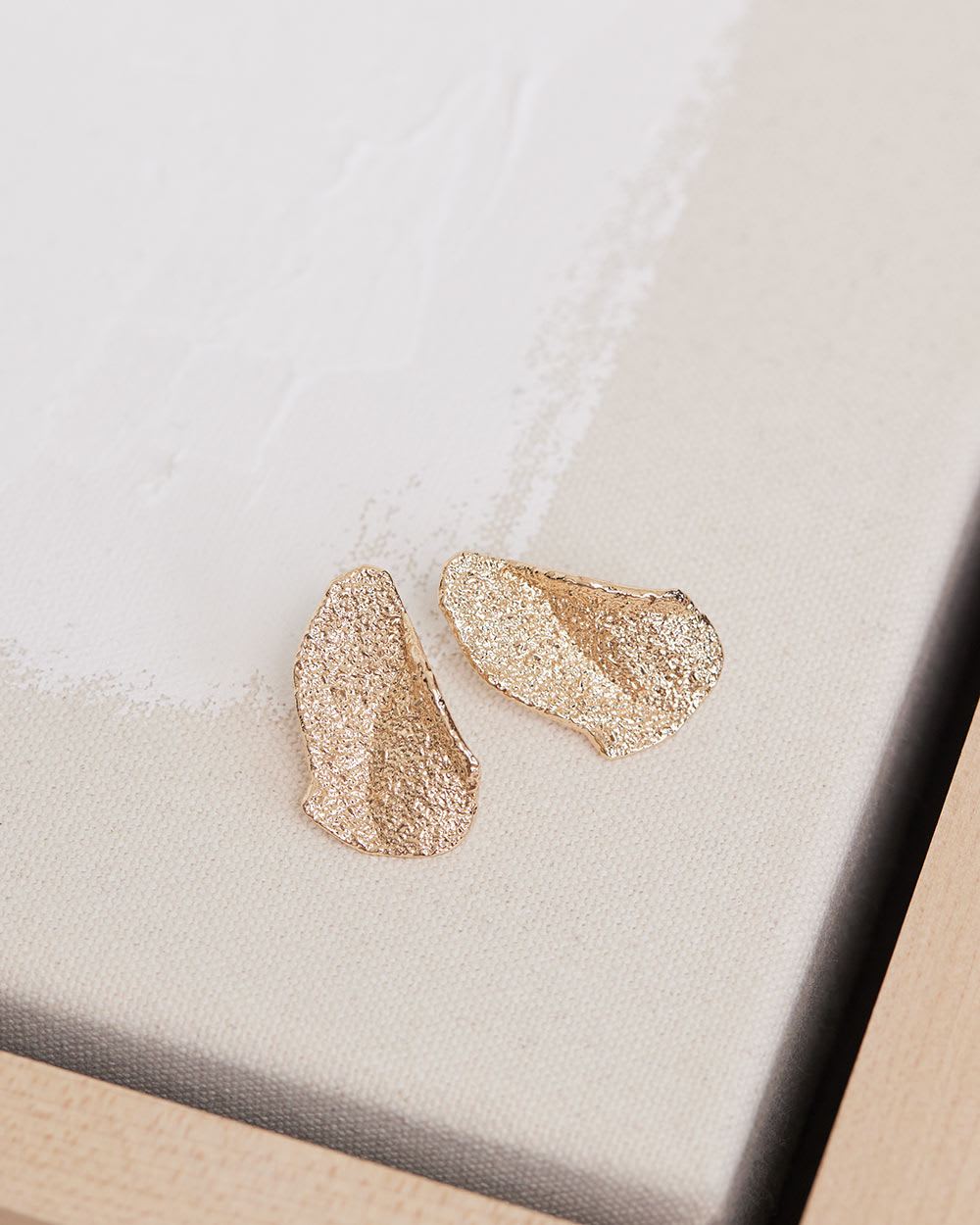 Textured Golden Earrings