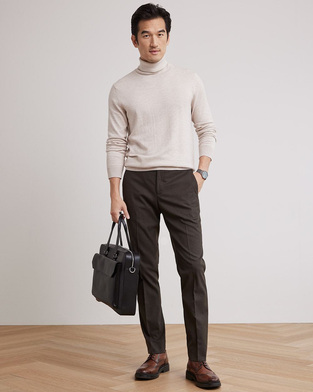 Basic Long-Sleeve Turtleneck Sweater