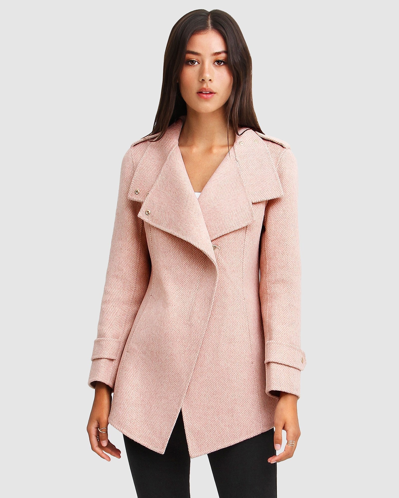 Belle & Bloom NEW FIT Bad Girl Wool Blend Moto Coat