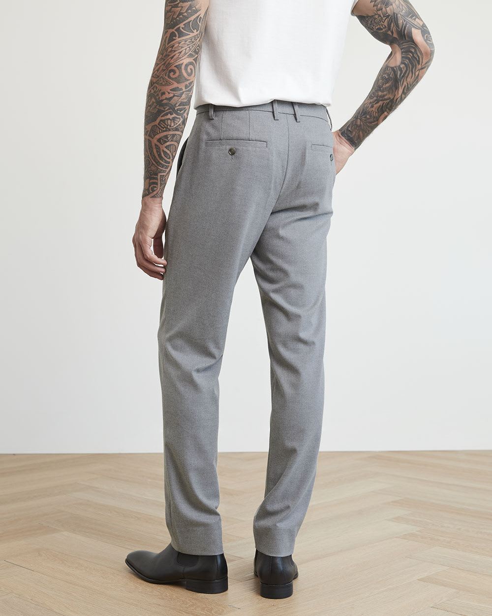 Solid Slim-Fit Brushed Twill City Pant