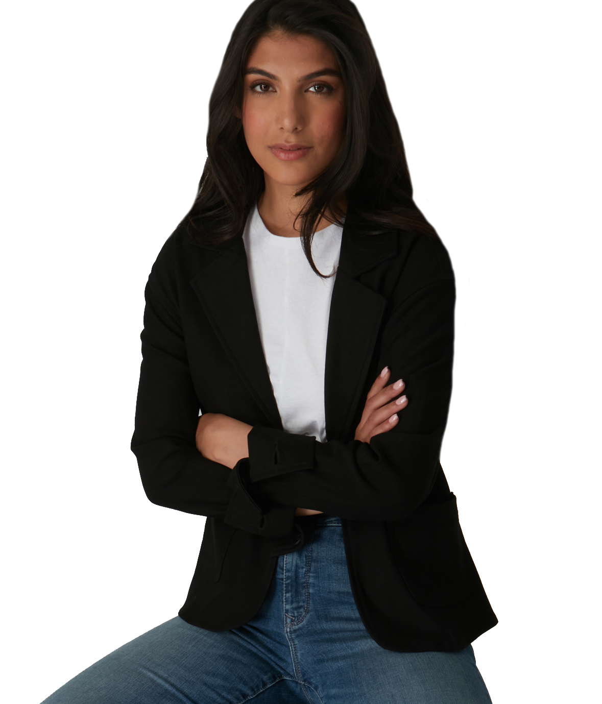 Lola Jeans Gia-JBLK Ponte Blazer