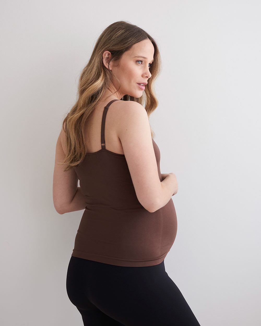 Seamless Scoop-Neck Nursing Cami - Thyme Maternity