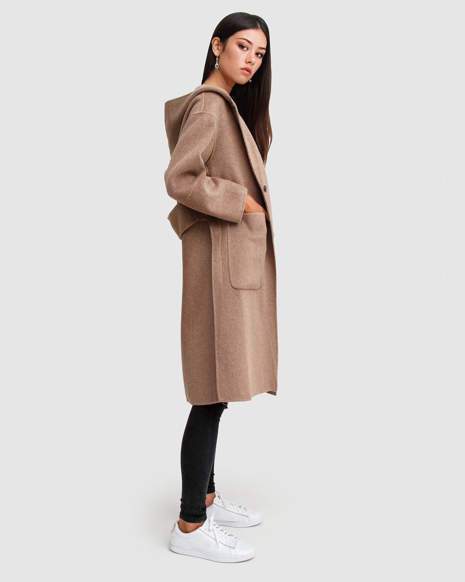 Belle & Bloom Walk This Way Wool Blend Oversized Coat