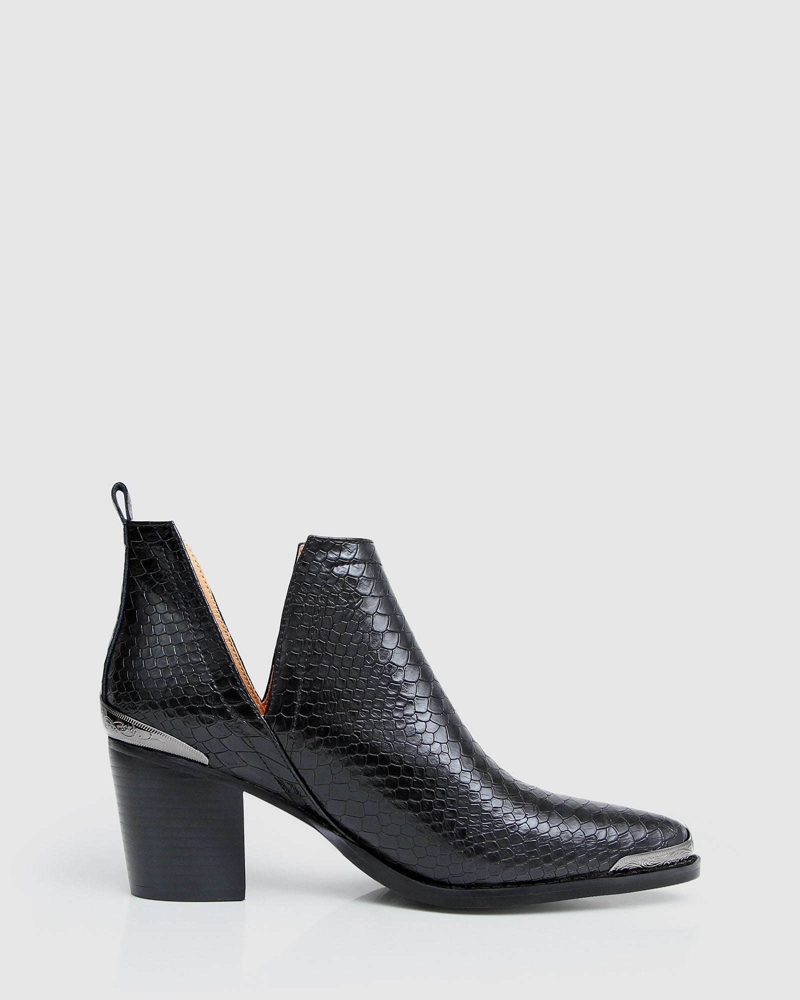Belle & Bloom Austin Croc Embossed Ankle Boot