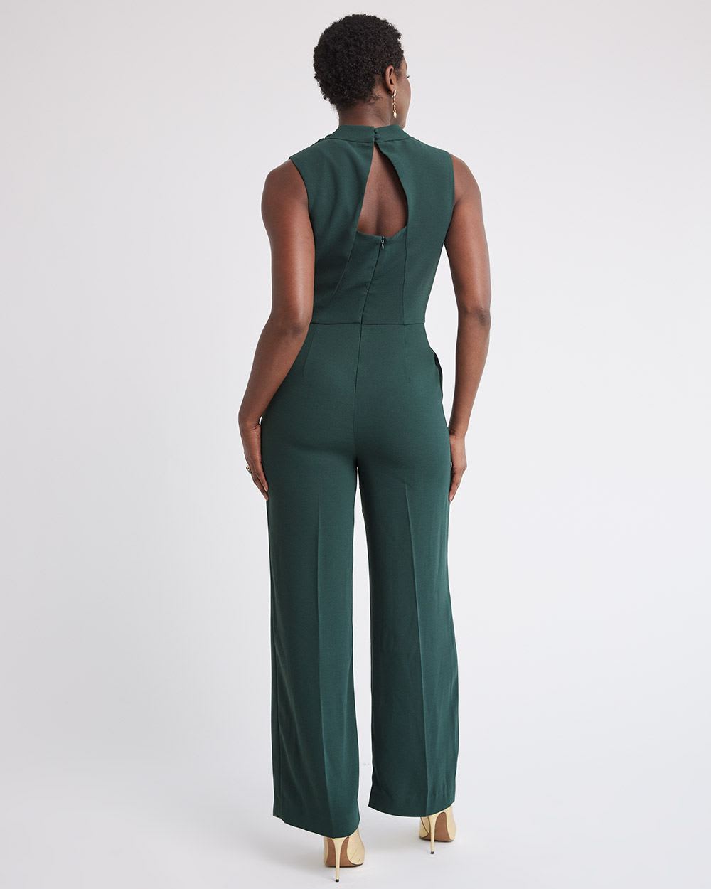 Sleeveless Wide-Leg Jumpsuit with Open Back