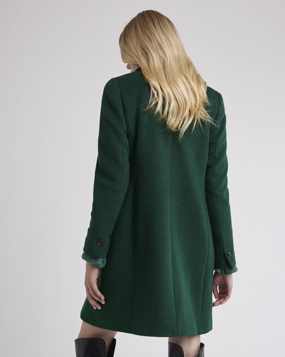 Classic One-Button Wool Coat