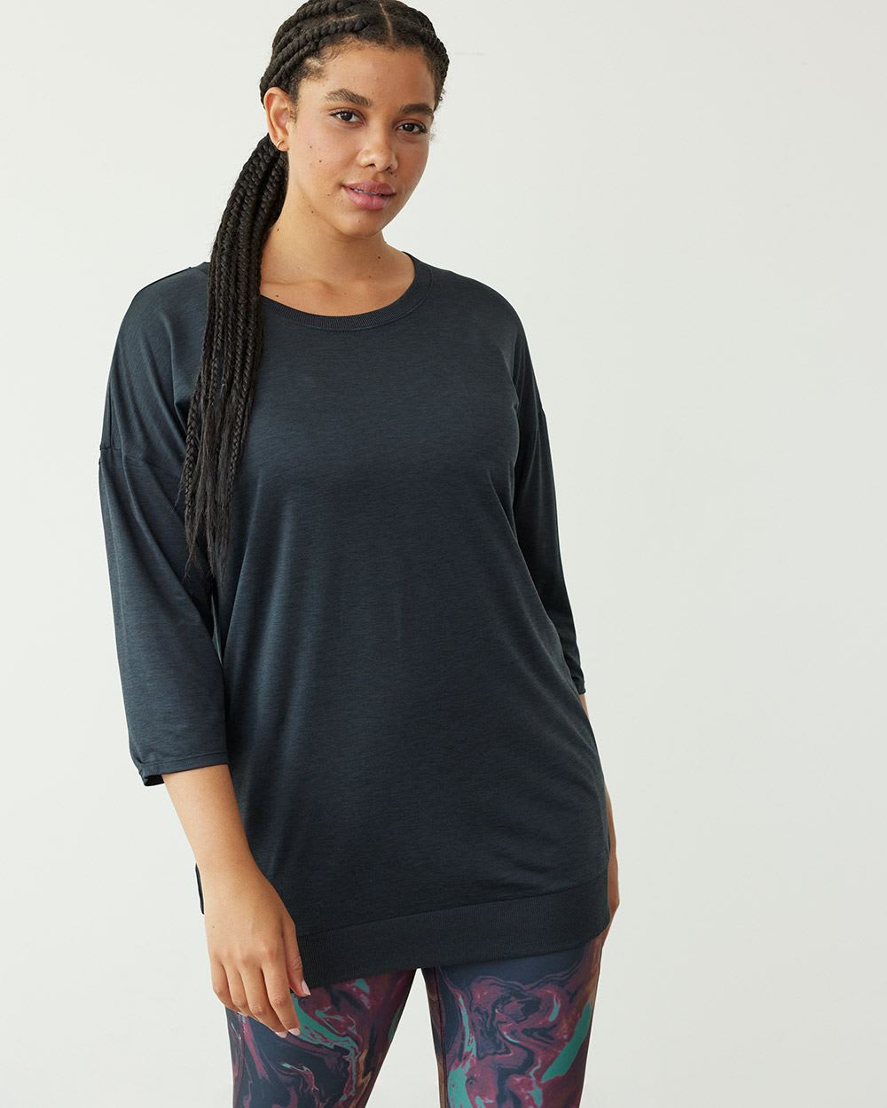 Long-Sleeve Crew-Neck Tunic, Dry Lux Hyba
