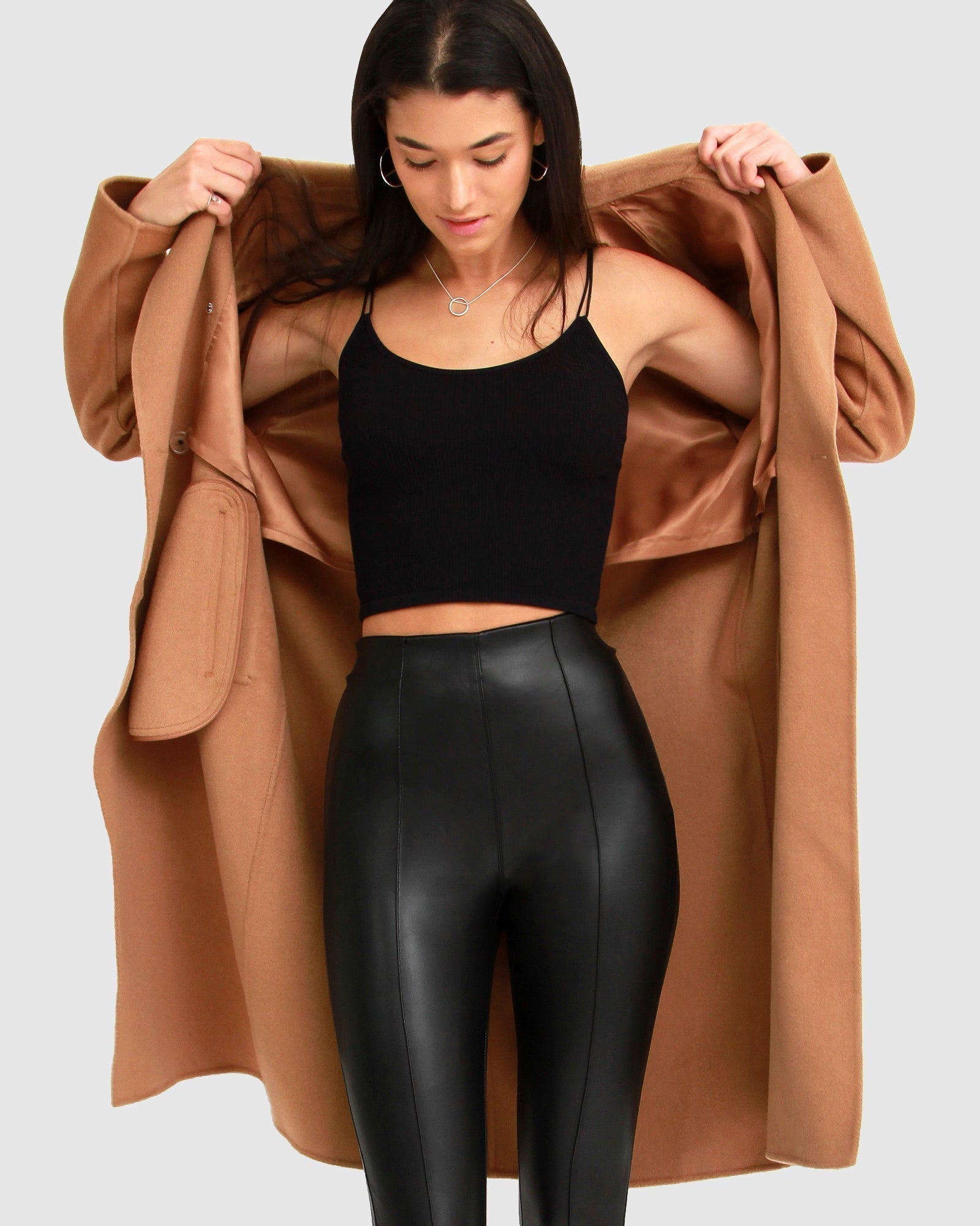 Belle & Bloom Boss Girl Double Breasted Lined Wool Coat