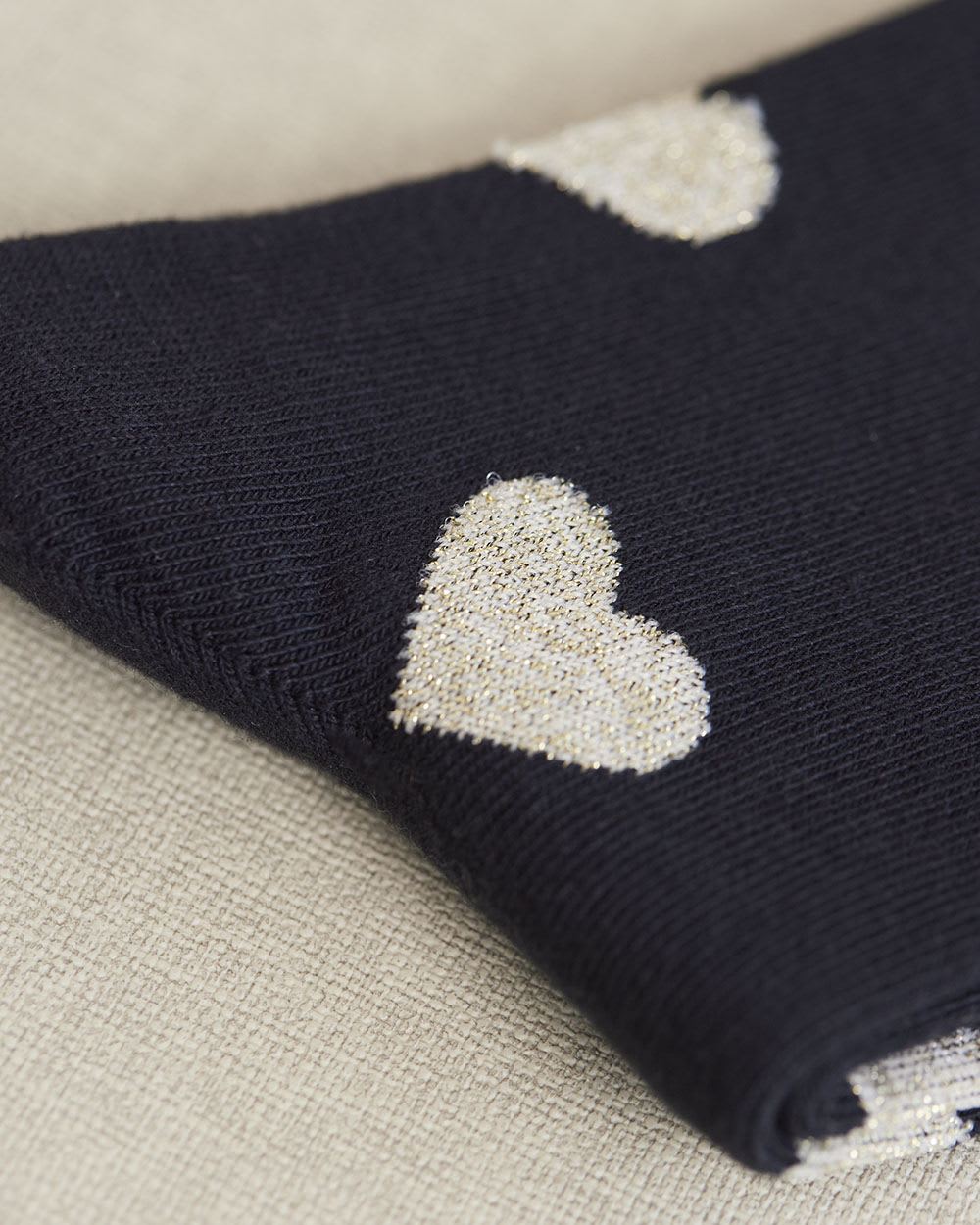 Crew Socks with Lurex Hearts
