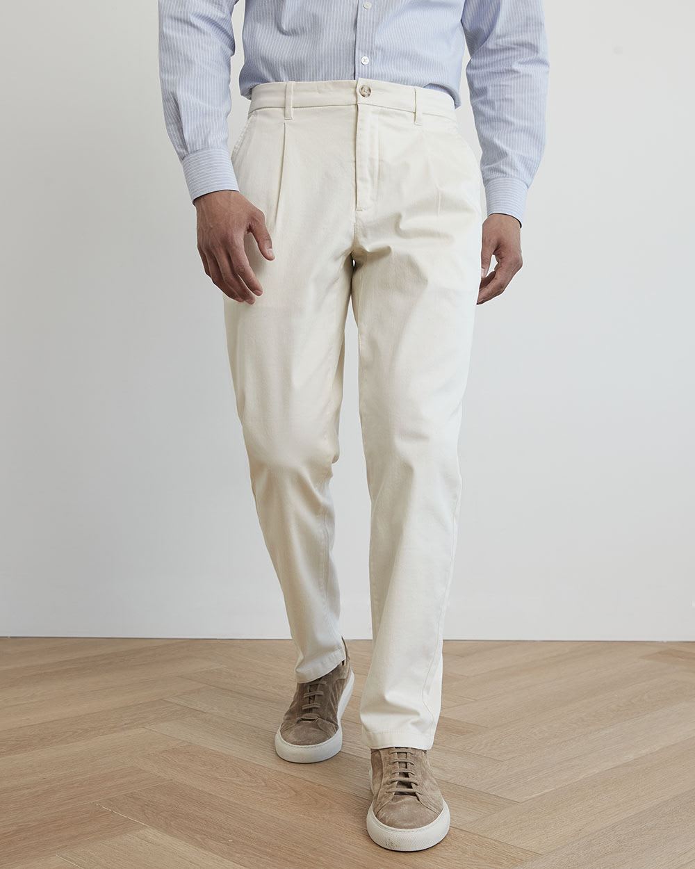 Slim-Fit Pleated Chino Pants - 30"