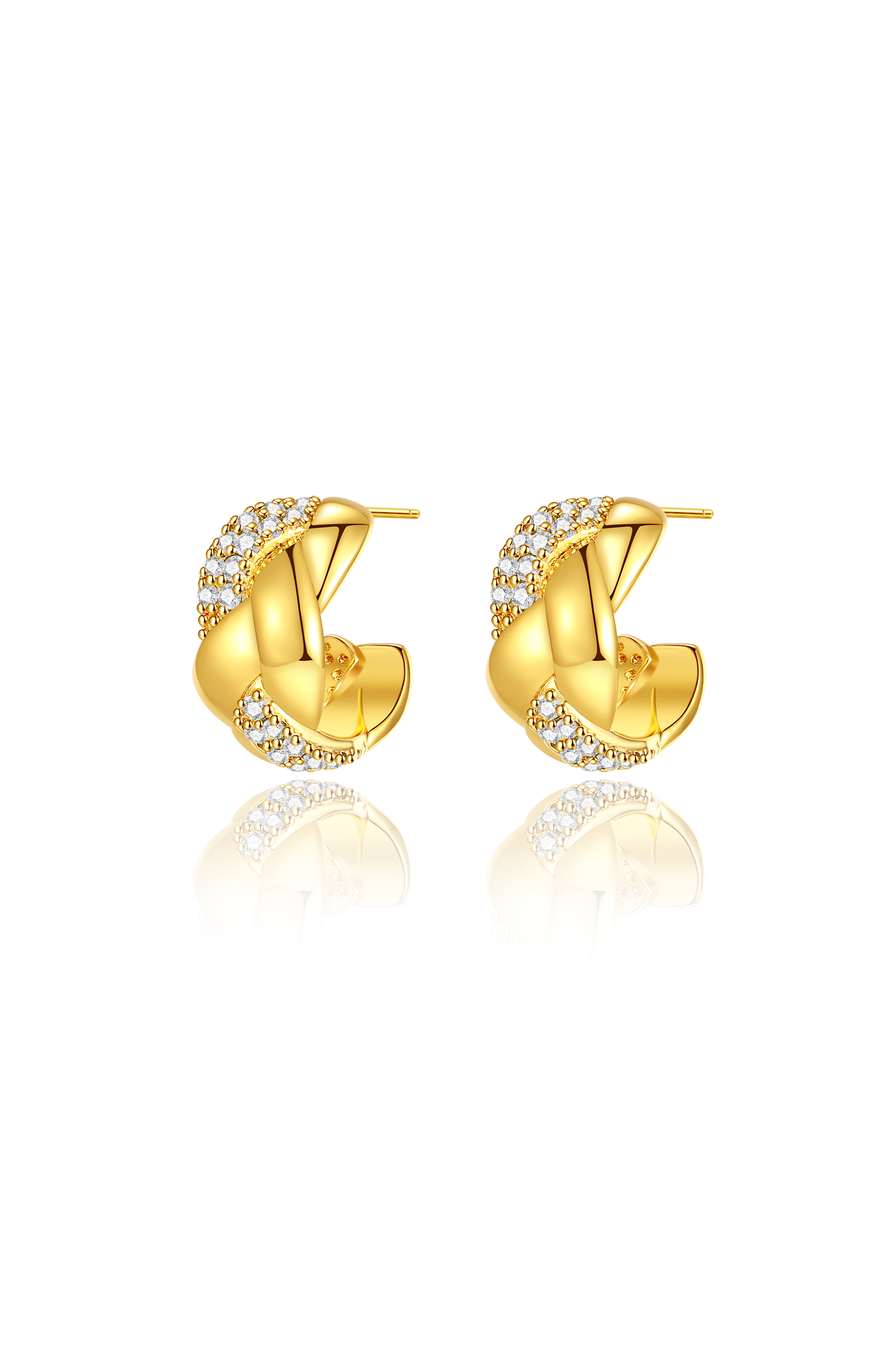 Classicharms-Braided Design Cuff Hoop Earrings