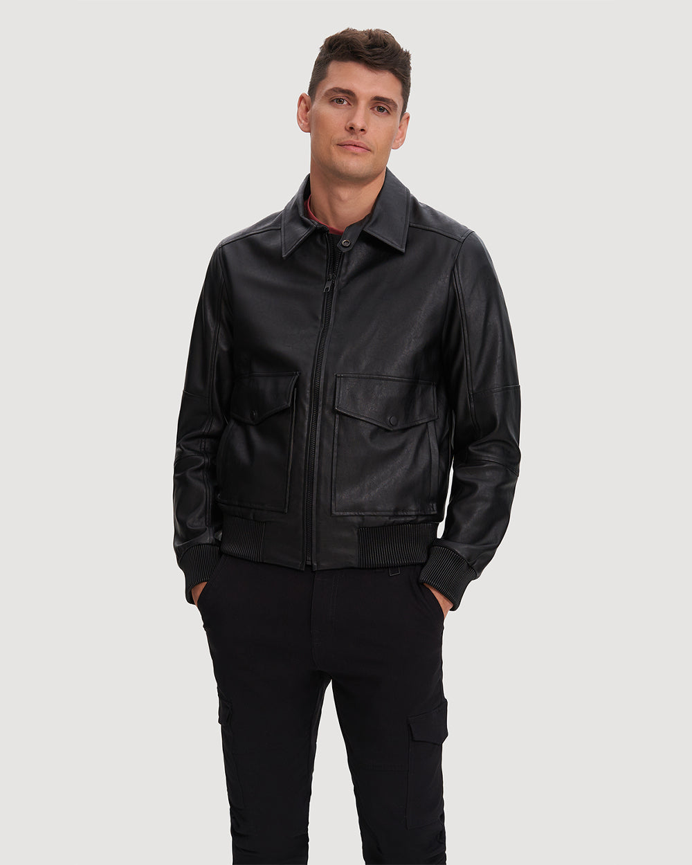 Noize - Dev Short Length Vegan Leather Jacket