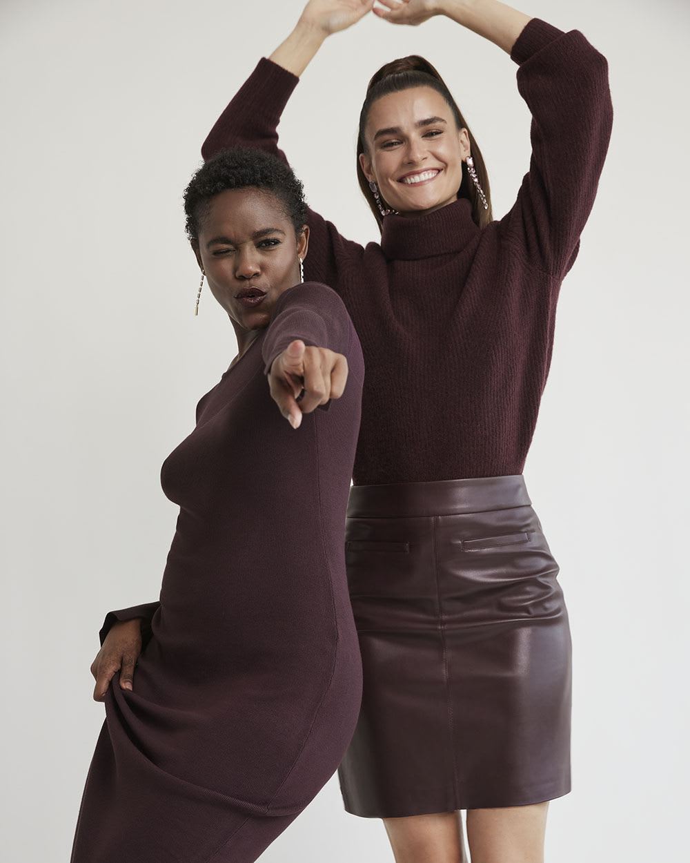 Long-Sleeve Crew-Neck Midi Dress with Sheer Yoke