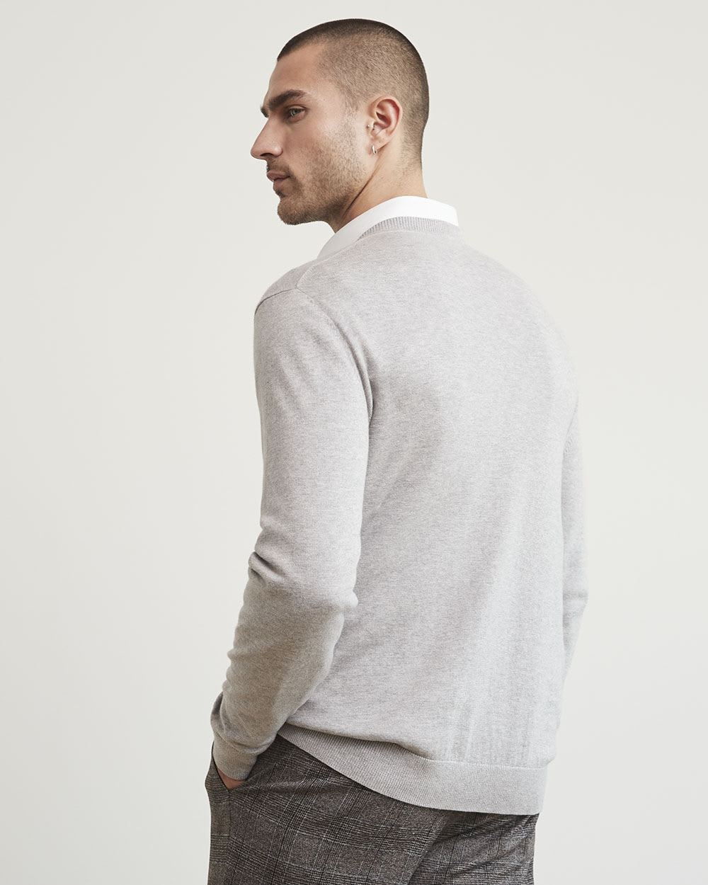 Basic Long-Sleeve V-Neck Sweater