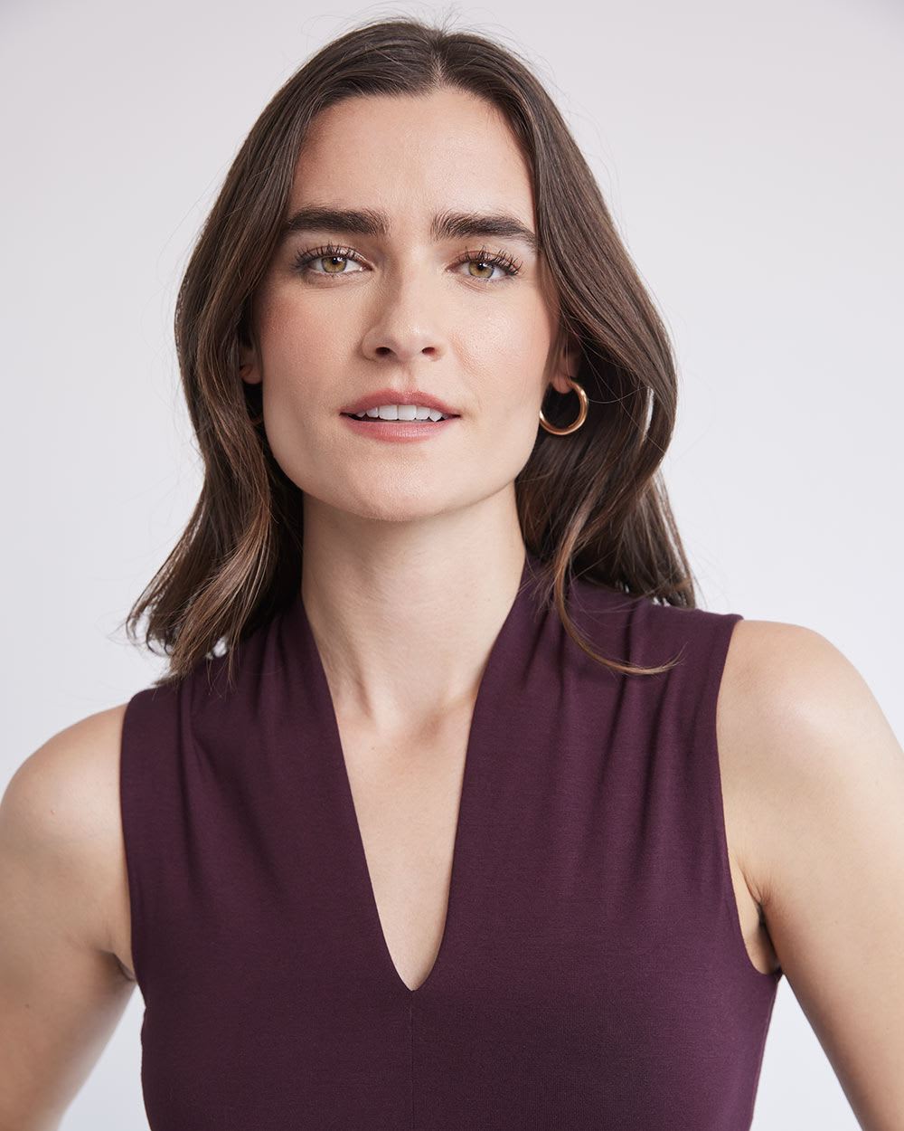 Fitted Sleeveless V-Neck T-Shirt