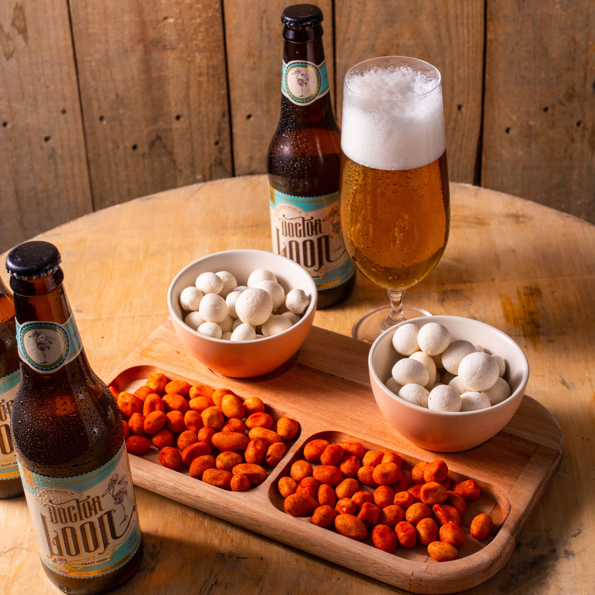 Liptus Collection Serving Platter with 2 Ceramic Bowls Rose 30x18x6cm