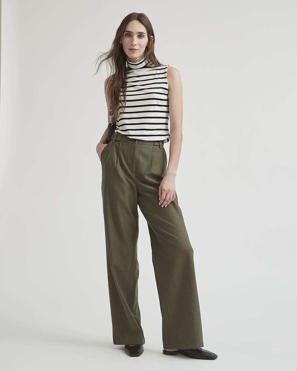 Wide-Leg High-Rise Tencel Pant
