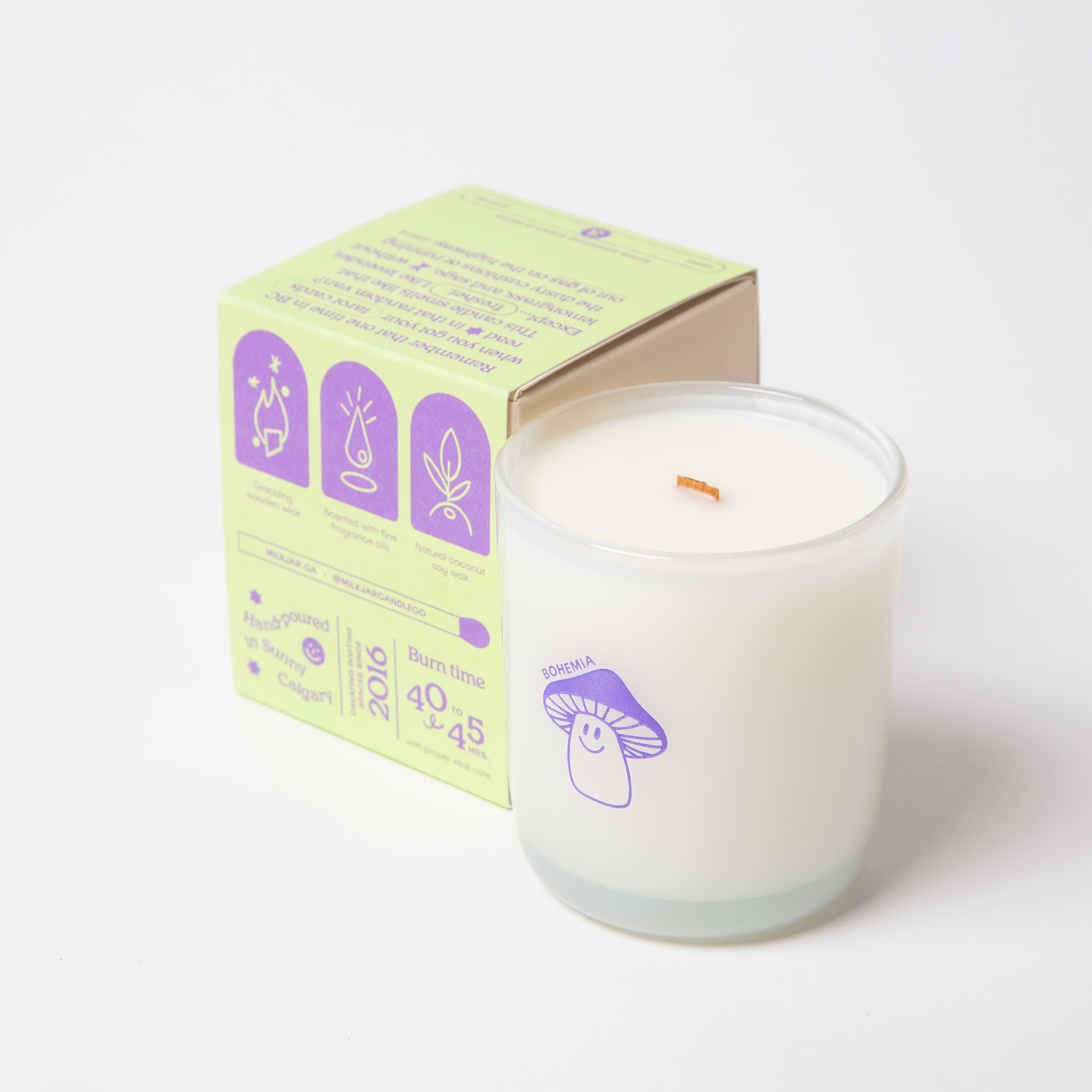 Milk Jar Bohemia Candle | Lemongrass, Lavender & Sage 8oz