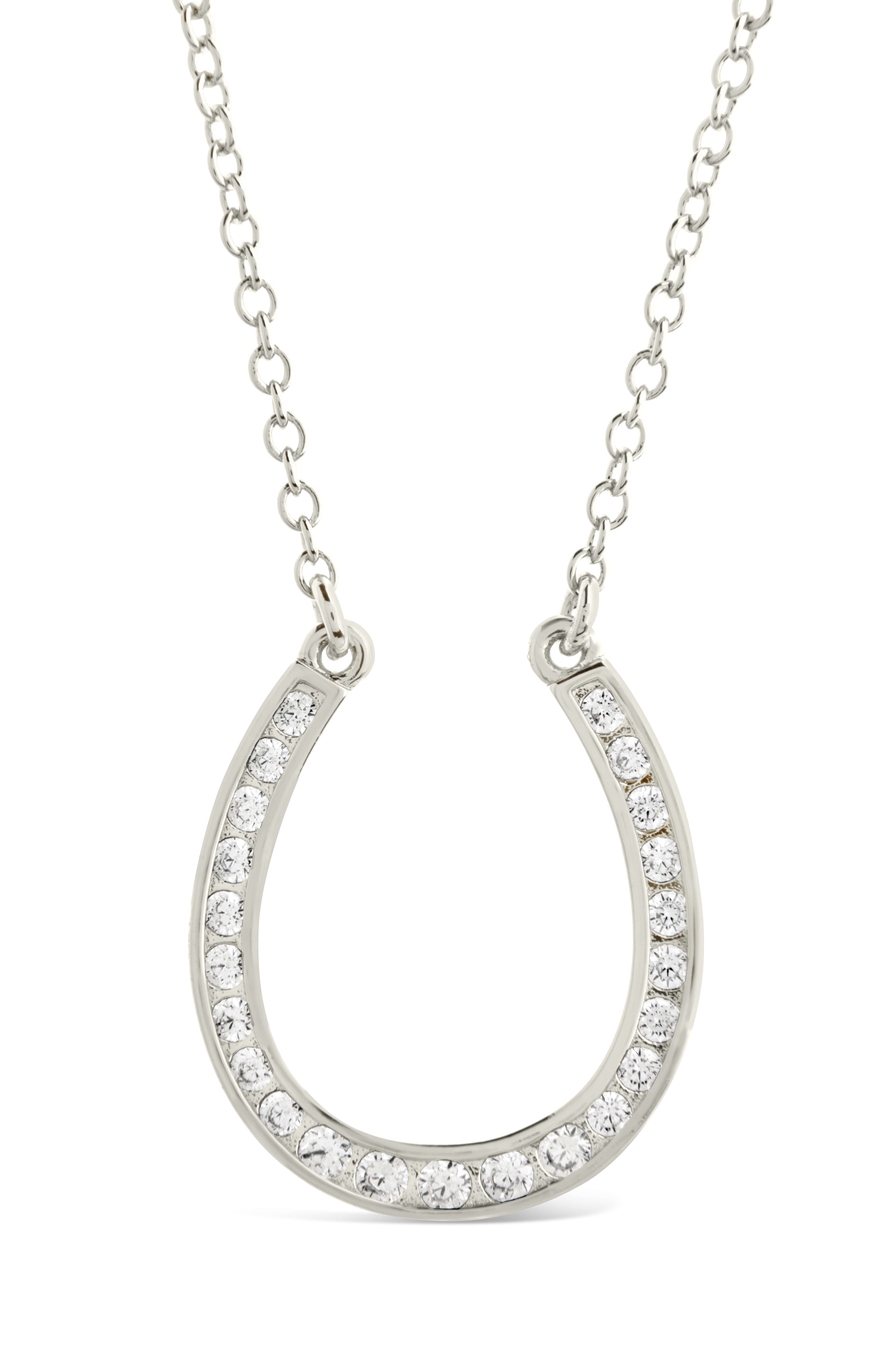 Sterling Forever - Cz Horseshoe Pendant